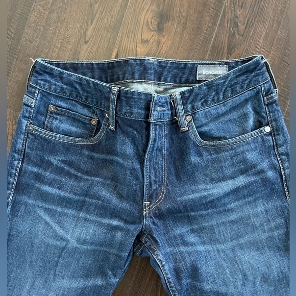BONOBOS The Blue Jean Distressed Straight Leg Classic Stretch Size 32x32 - Picture 6 of 10